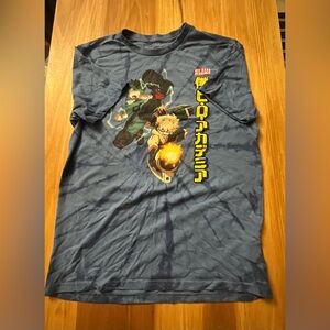 Blue Graphic T-Shirt with Anime Design